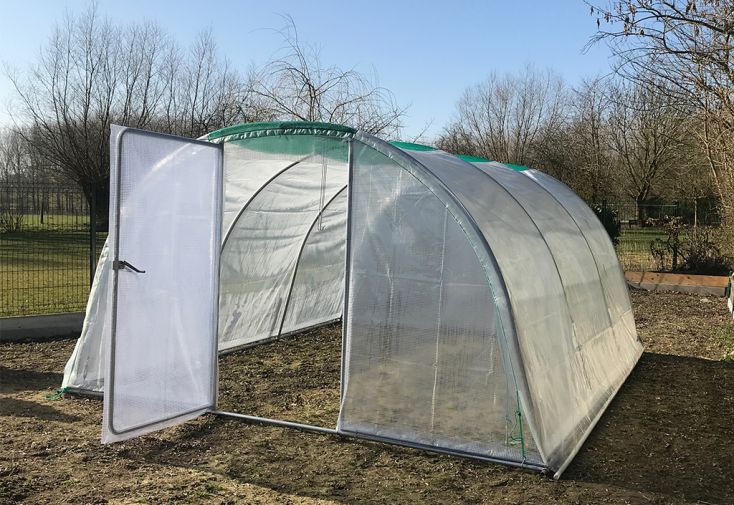 Serre de jardin tunnel en acier et polyéthylène Cabriolet – 6 x 3,70 m