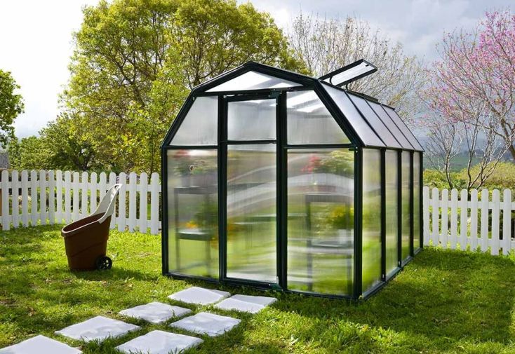 Serre de Jardin Verte Polycarbonate et PVC 2,5 x 2 m – EcoGrow 6x8