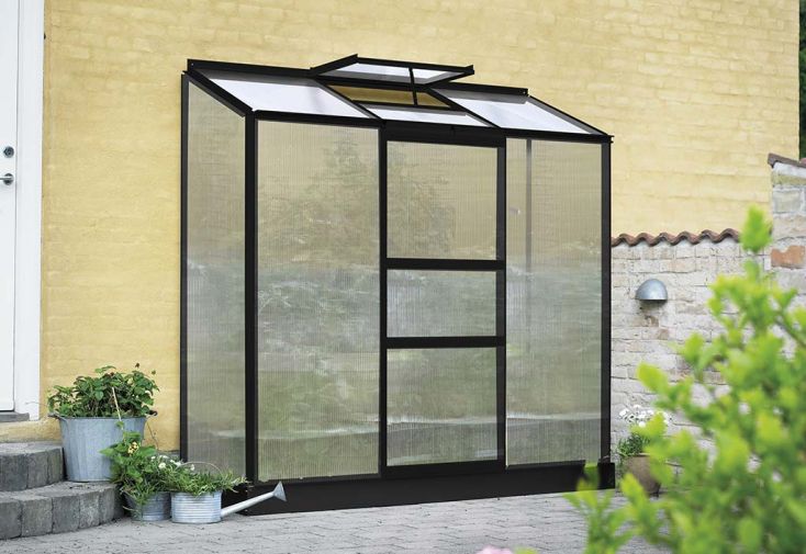 Serre de jardin adossée en polycarbonate Atlan 3 – 1,3 m²