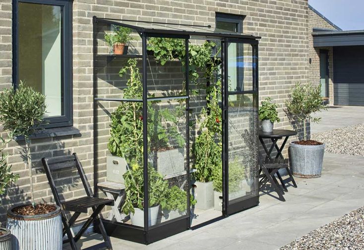 Serre de jardin adossée en verre trempé Qube Lean-to 26 – 1,2 m²