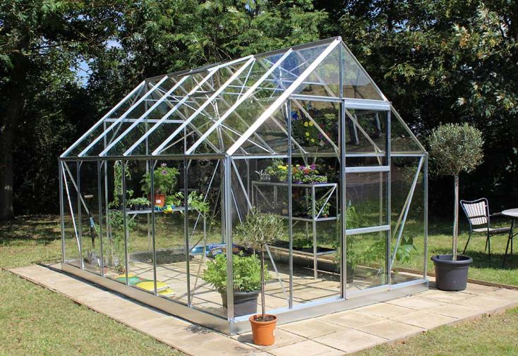 Serre de jardin en aluminium et verre trempé Universal 128 – 9,9 m²
