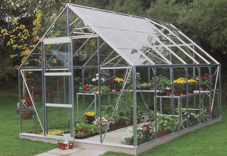 Serre de jardin en aluminium et verre horticole Universal 128 – 9,9 m²