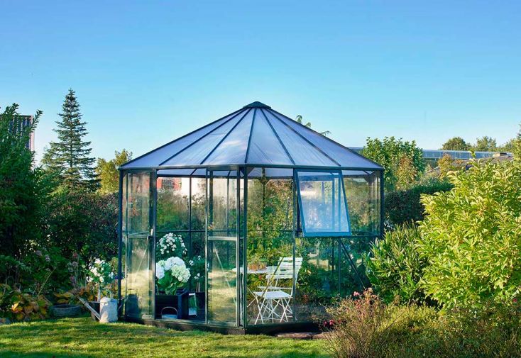 Serre de jardin en aluminium, verre et polycarbonate Halls Atrium 9 m²