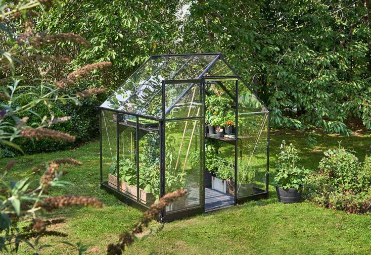 Serre de Jardin en Aluminium et Verre Trempé Qube 66 Noir 3,9 m²