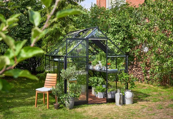 Serre de Jardin en Aluminium et Verre Trempé Qube 68 Noir 5,1 m²