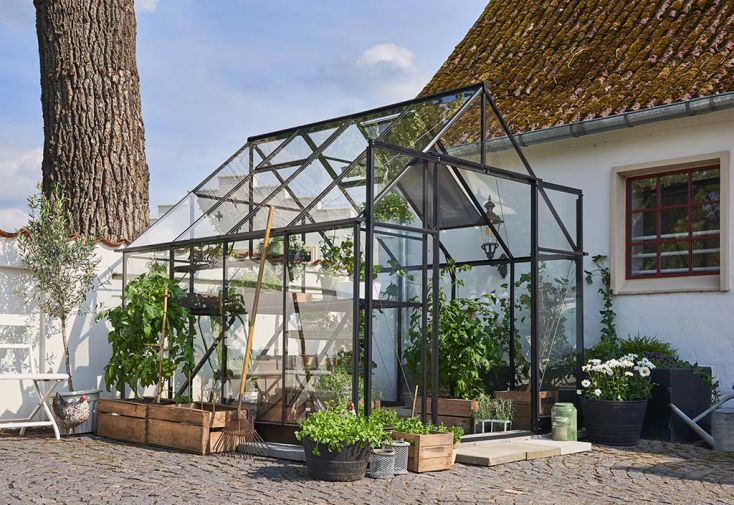 Serre de Jardin en Aluminium et Verre Trempé Qube 88 (6,6 m²)