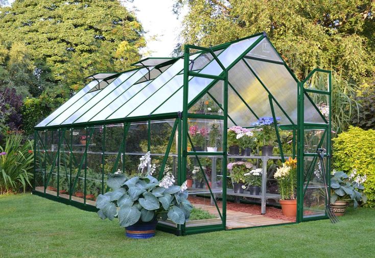 Serre de jardin en aluminium et polycarbonate Balance – Vert