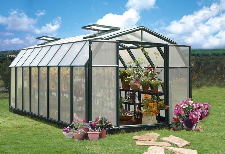 Serre de Jardin Polycarbonate et PVC 5 x 2,5 m – Hobby Gardener 8x16