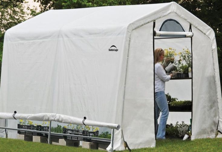 Serre de Jardin Souple avec Aérations en Polyéthylène et Acier 6 m²