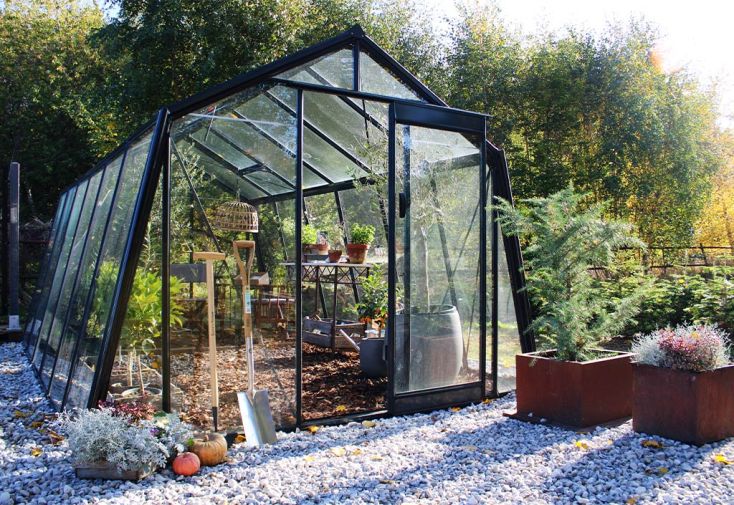 Serre ACD Prestige S106H - Aluminium noir et verre trempé - 13,62 m²