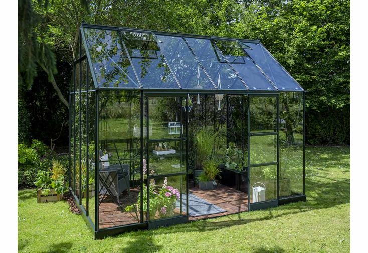 Serre de jardin en verre trempé ICON Planthouse 8 vert – 9,7 m²