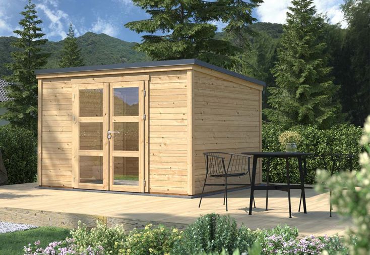 Abri de jardin en bois d’épicéa brut Shelty Modern – 9,2 m²