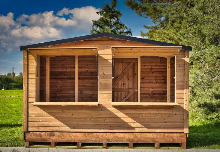 Kiosque commercial en bois THT 5 m² – Stand de vente pour marché Adèle