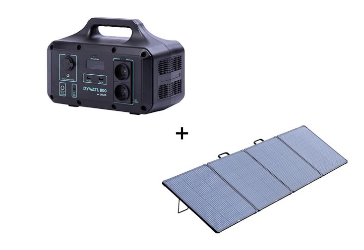 Station d’énergie portable 800 W + panneau solaire pliant 200 W