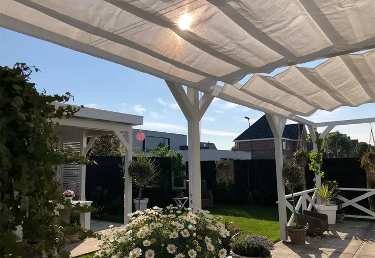 Toile rétractable pour pergola 2 x 3 m en PEHD + fixations