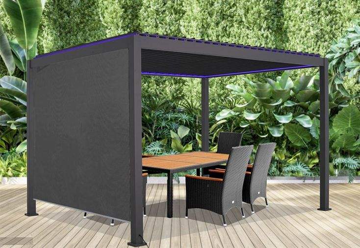 Store déroulant latéral pour pergola bioclimatique Habrita 3 m