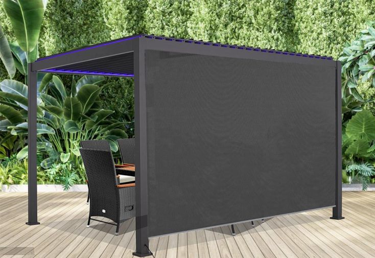 Store déroulant latéral pour pergola bioclimatique Habrita 4 m