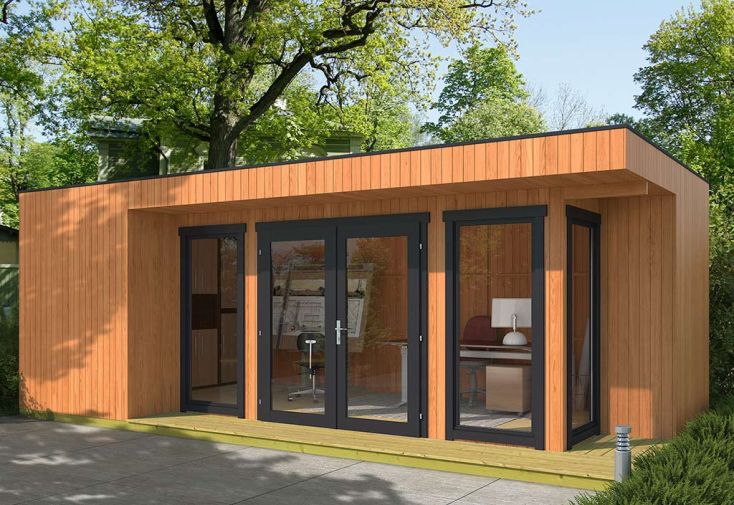 Studio de jardin en bois d’épicéa brut Hans – 21,5 m²