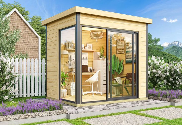 Bureau de jardin en bois 5 m² ep. 44 mm – Doméo Mini Plus