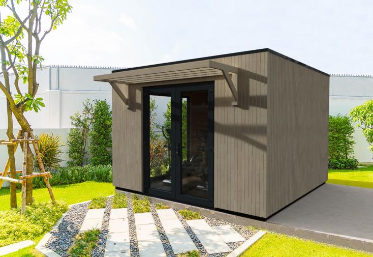 Studio de jardin modulable en bois de sapin brut Como 13 m²