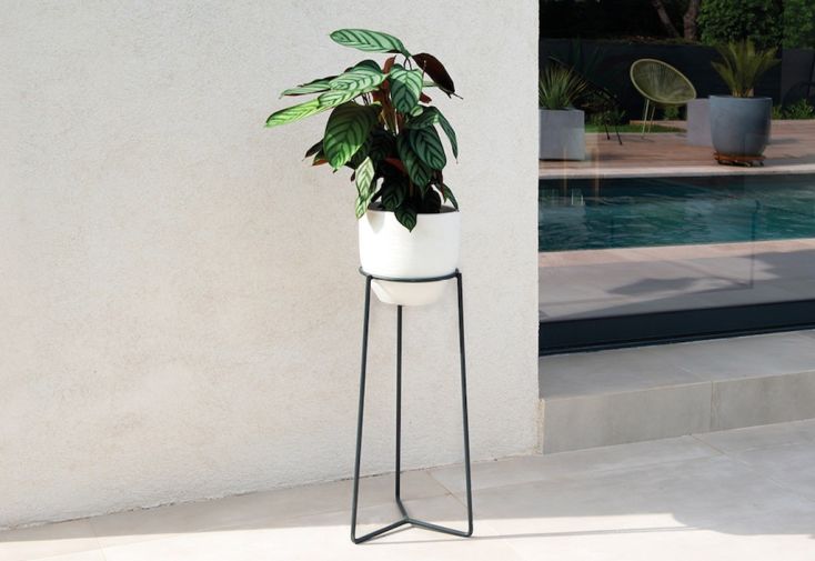 Support plante Louis Moulin acier époxy - Tripode 58 x 21 cm