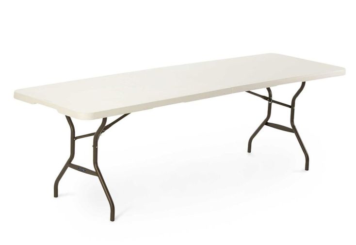 Lot de 10 tables pliantes en acier et PEHD - 244 x 76 cm