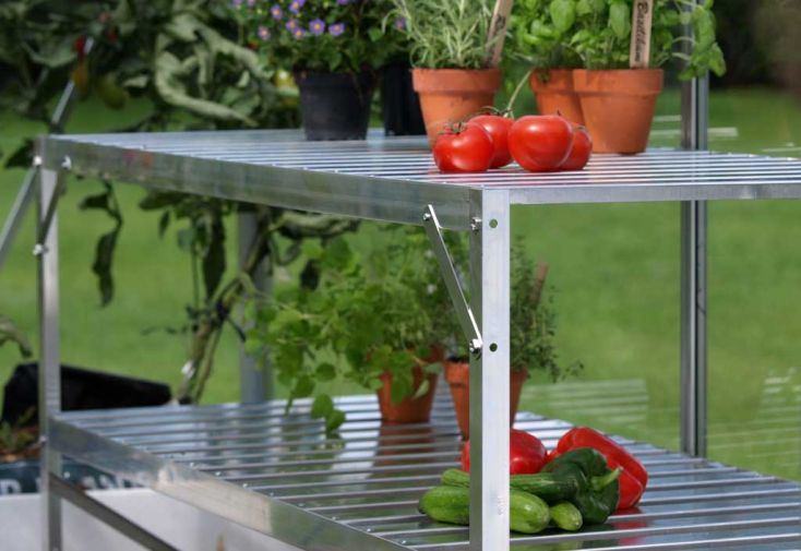 Table 2 plateaux - Aluminium laqué vert