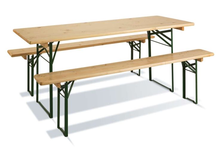 Table de brasserie pliante en bois 180 cm