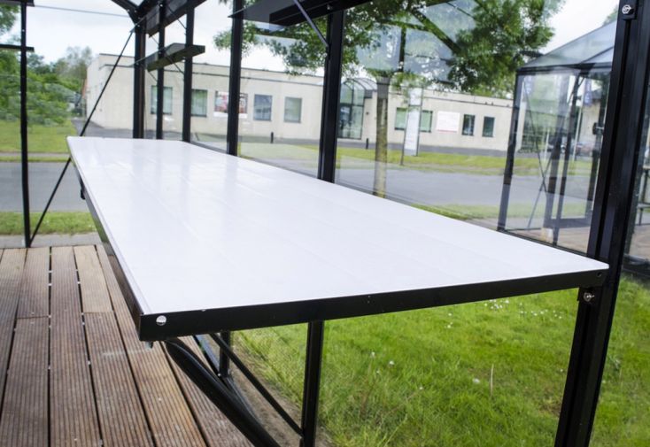 Kit organisation serre ACD – Table 225 cm + étagère + crochets tomates