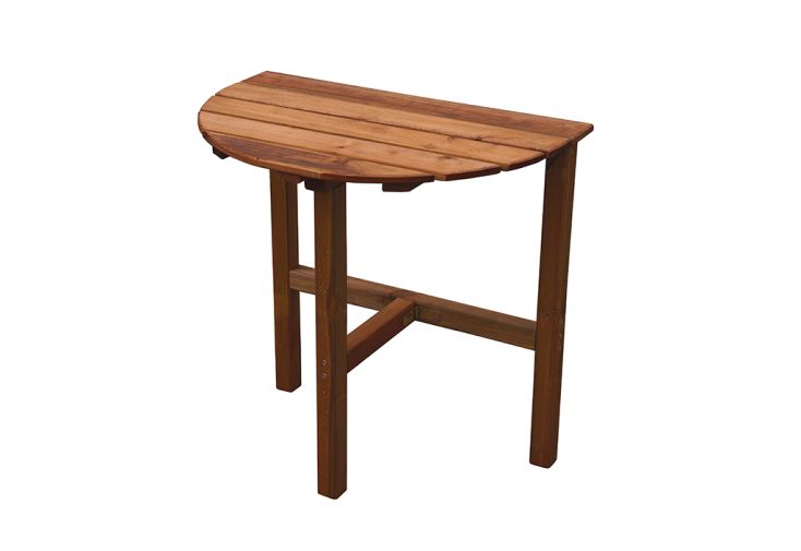 Table de jardin arrondie pliante en bois traité – Adapt