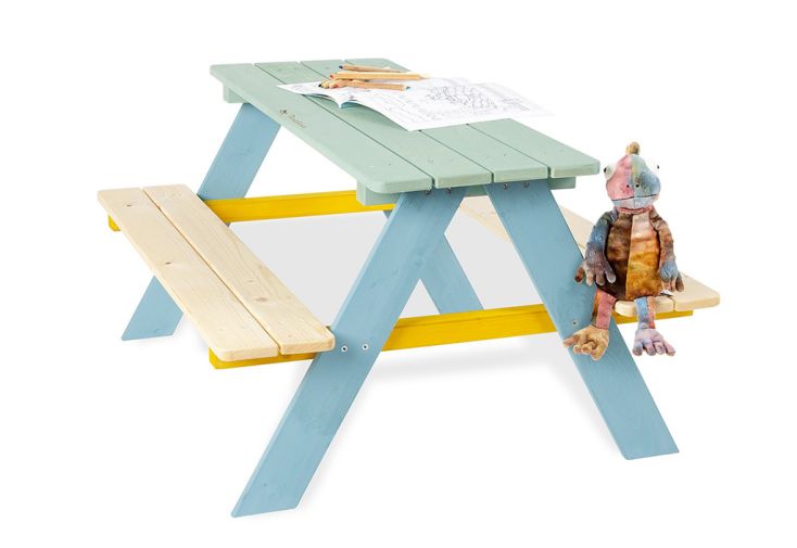 Table de Pique-Nique pour Enfants en Bois (Verte et Bleue)