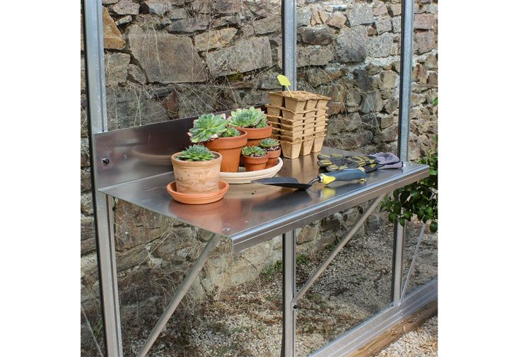 Table de rempotage en aluminium pour serre Lams – 80 x 50 cm