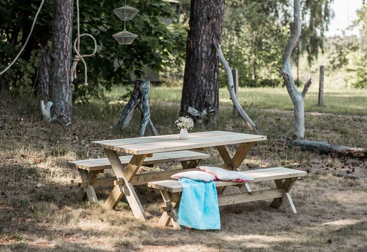 Table de pique-nique en bois autoclave 177 cm – Riga