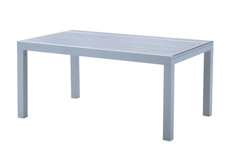 Table de Jardin Aluminium Tulum Blanc et Aspect Bois 