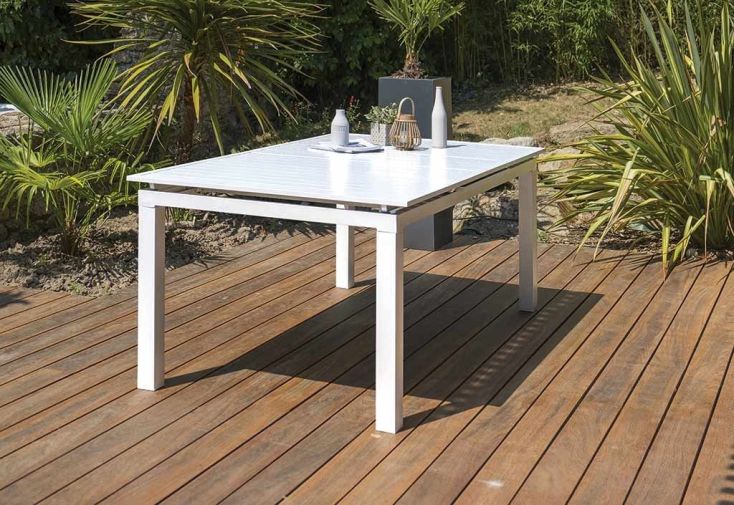 Table de Jardin Extensible Aluminium et Verre Tolede 200/300 cm