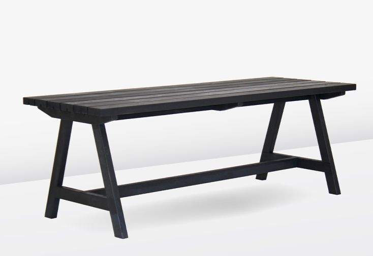 Table de jardin en bois 205 cm - 6 personnes
