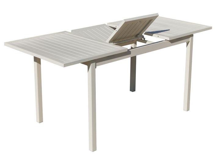 Table de Jardin Extensible en Aluminium Blanc Sarana 