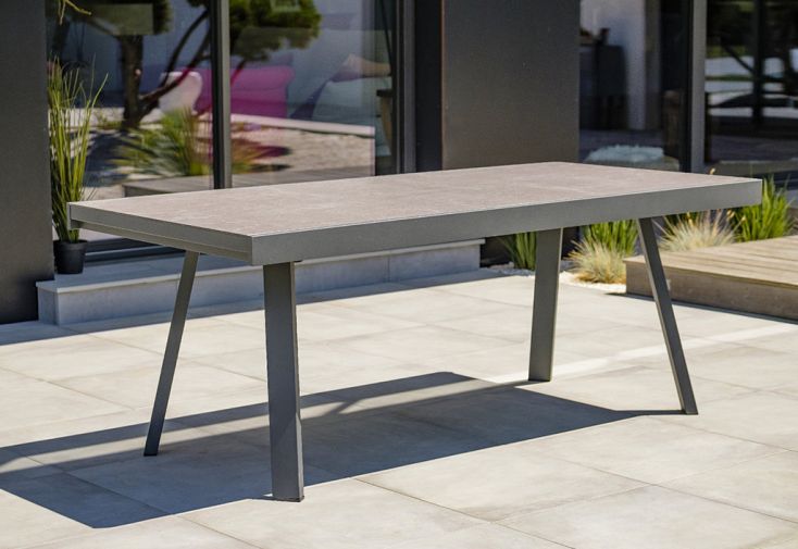 Table de Jardin Extensible Aluminium et Céramique Stockholm 200/300 cm