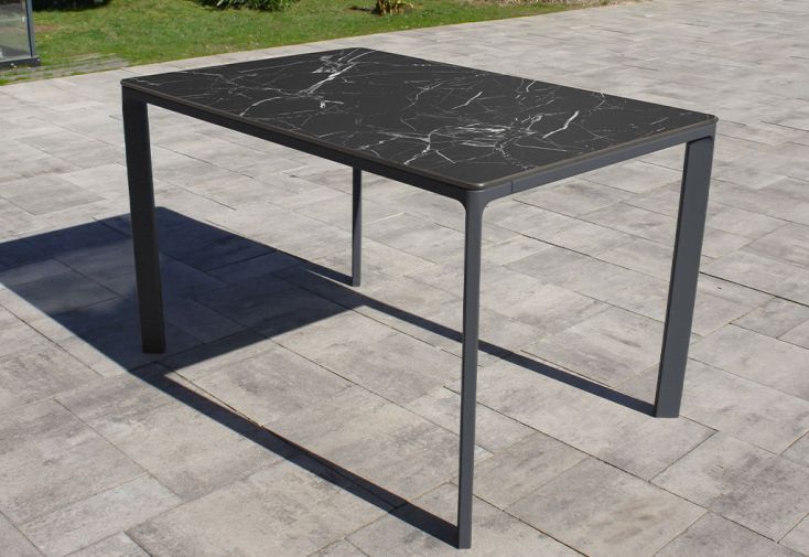 Table de jardin en aluminium effet marbre 120 x 80 cm - Meet