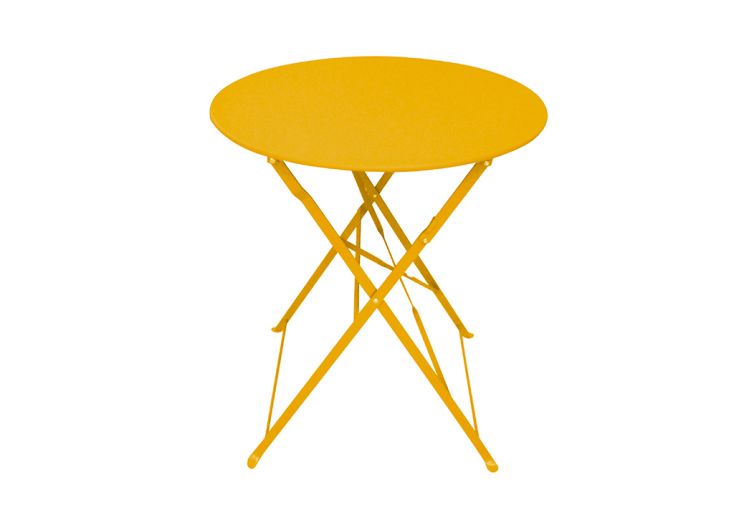 Table de Jardin Pliable Ronde en Acier Époxy Bistrot ⌀ 60 cm