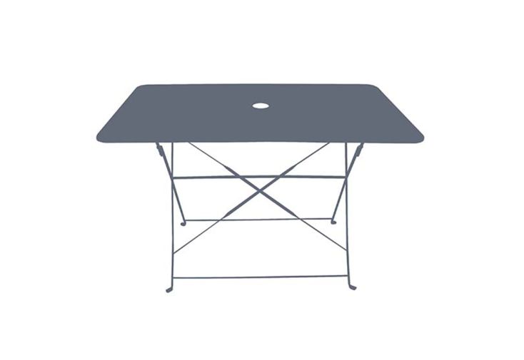 Table de jardin pliante rectangulaire en acier Bistrot 110 x 70 cm gris