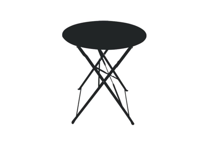 Table de jardin pliante ronde en acier Bistrot Ø 60 cm