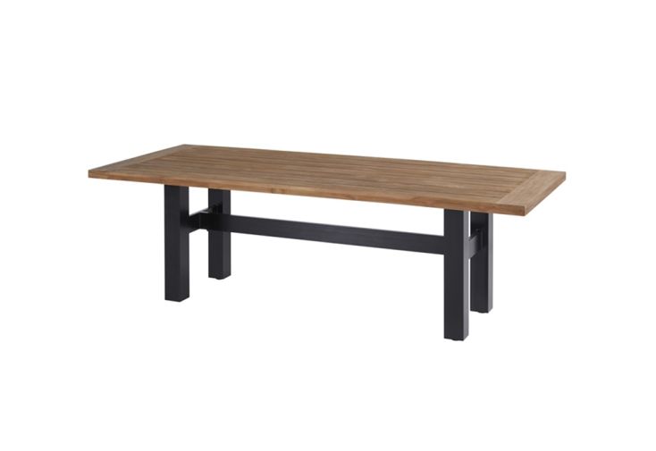 Table de jardin bois de teck et aluminium Sophie Yasmani Teak 240 cm noir