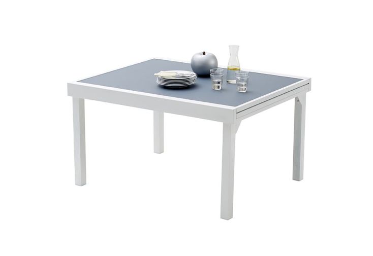 Table de jardin extensible en verre et alu - Modulo 135/270 cm