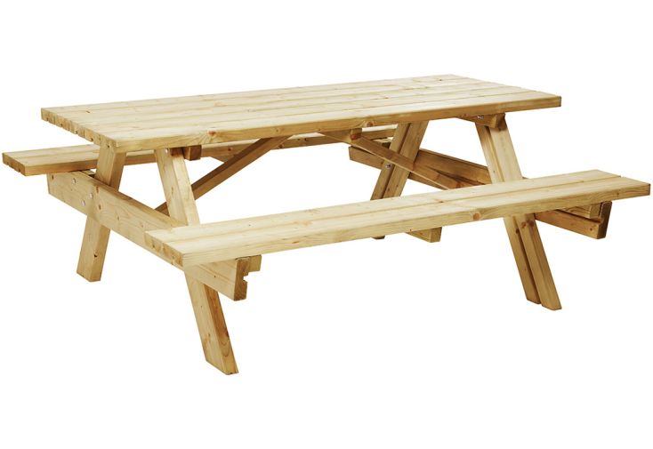 Table de pique-nique en bois 180 x 174 x 75 cm