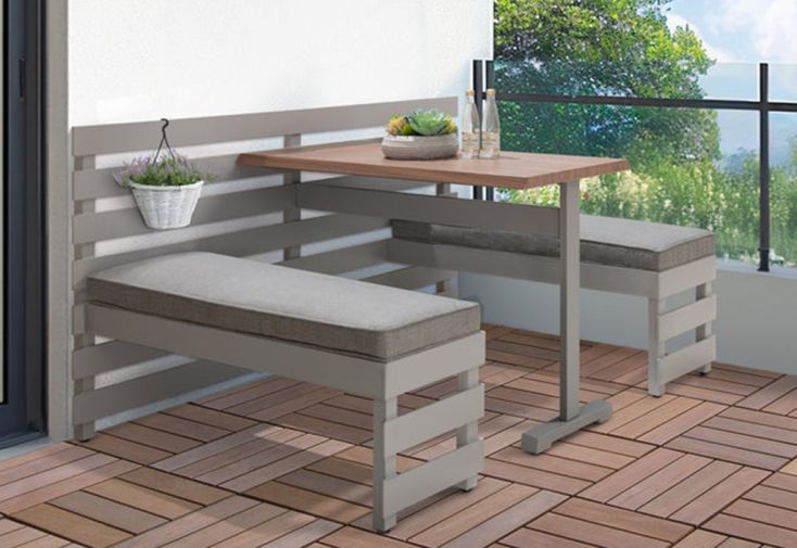 Table de pique-nique design en acier Lagos – 121 x 157 x 86 cm