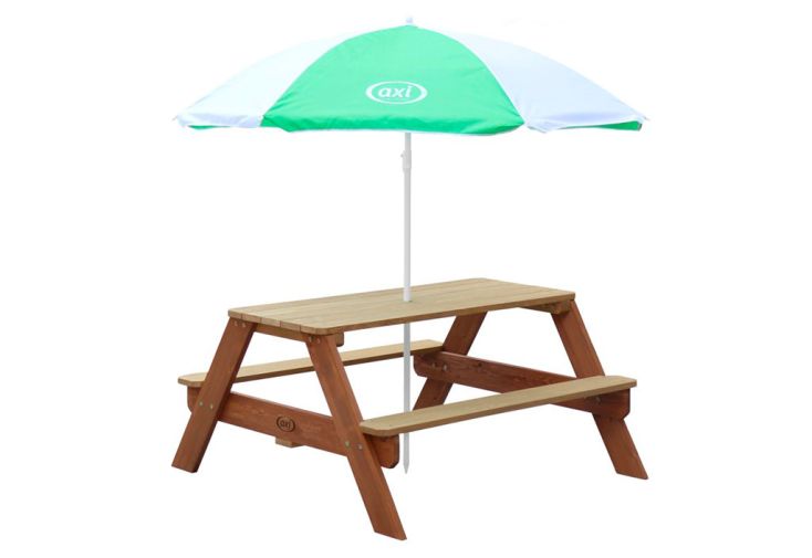 Table de Pique-Nique pour Enfant en Bois de Hemlock Nick + Parasol