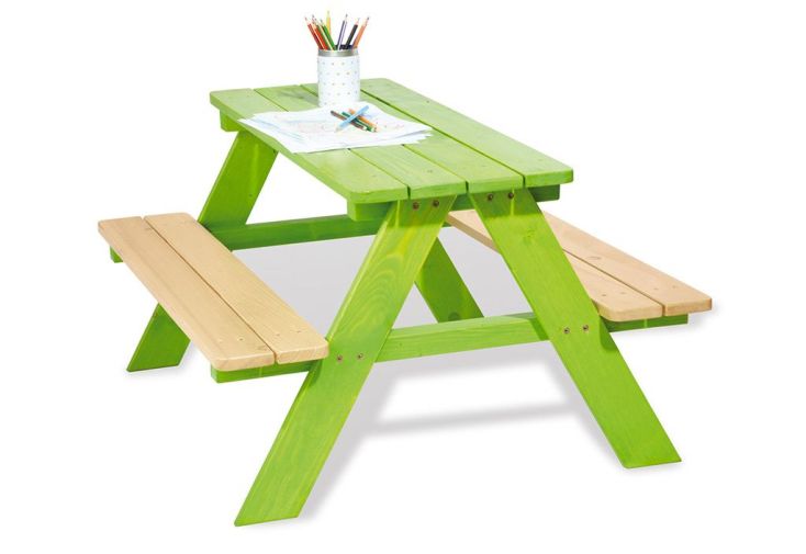 Table de Pique-Nique pour Enfants en Bois (Verte)