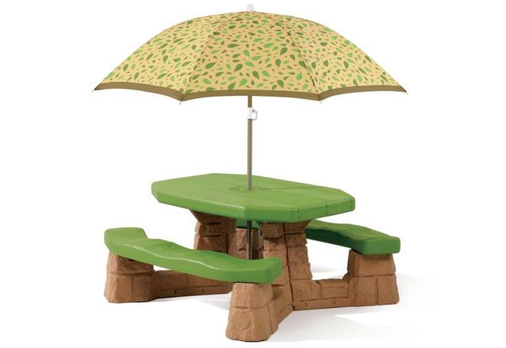 Table de Pique-Nique avec Parasol Naturally