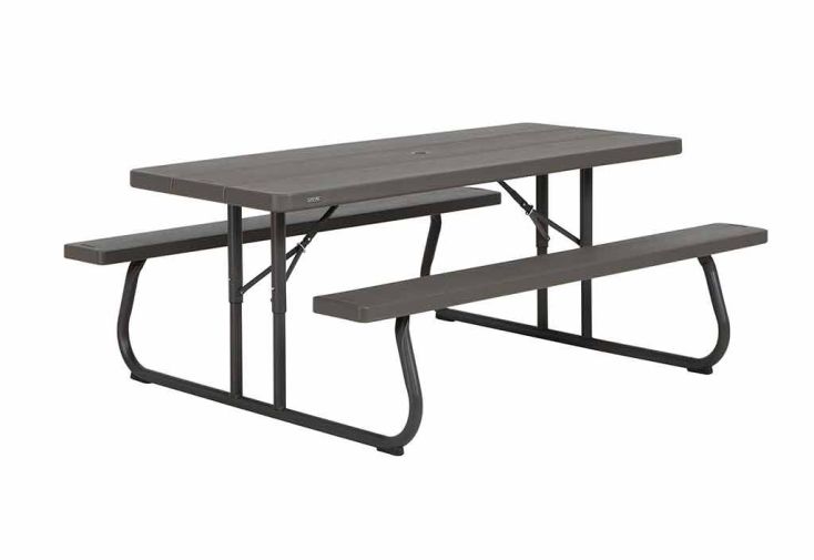 Table pliante en résine Lifetime + bancs - 183 x 76 cm